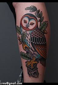 Viçi i pikturuar modeli i tatuazhit të bufës, 137546 @ Modeli i tatuazhit të Owl në krah