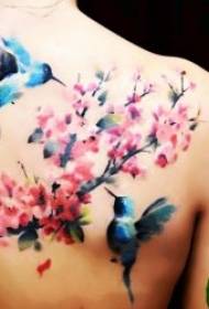 Model de tatuare de păsări Model de tatuaj de pasăre cu păsări și flori în diferite părți ale corpului