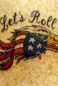 Amerikaanse vlag en adelaar letter tattoo patroon