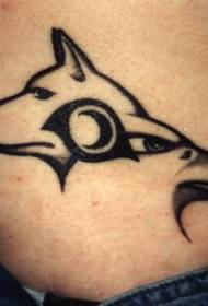 Farkas és sas törzsi logó tetoválás minta