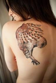 Patrón de tatuaje de caza de búho pintado de nuevo