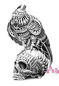 Illustrasyona hewa owl skull tattoo manuscript picture