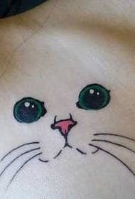 Chest kitten tattoo pattern