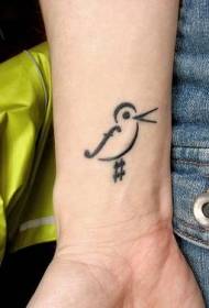 Modello di tatuaggio di u simbulu d'uccello minimalista di polso