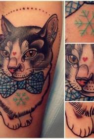 Ang pattern ng cat bow at snowflake tattoo