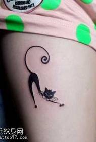 Modello di tatuaggio di gatto totem carino gamba