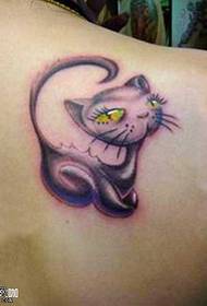 肩部猫咪纹身图案
