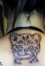 Natrag mačka tetovaža uzorak