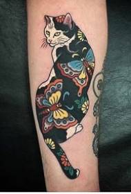 9 japansk stil tatuering stora kattmönster