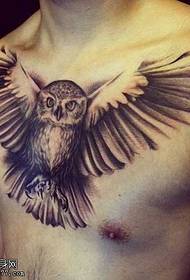 Chest owl tattoo maitiro