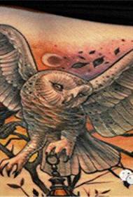 Креативная татуировка совы