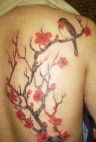 回鳥和櫻花繪紋身圖案