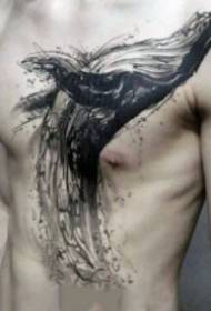 Tatuaggio piccola balena 9 piccolo modello di tatuaggio di balena nera fresca