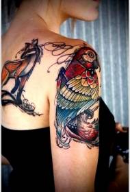 Big ruoko ruvara bird bird tattoo