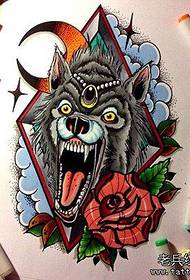 Intloko ye-Wolf rose tattoo