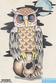 Rukopis sova tetování vzor