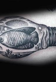 Spettacolare modello di tatuaggio a bulbo di pesce nero in stile spinoso