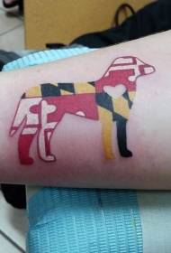Corak tatu berbentuk anjing pelbagai warna