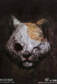 Manoscritto gelido e silenzioso con motivo a testa di gatto