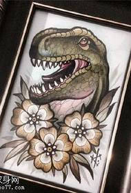Model de tatuaj dinozaur manuscris