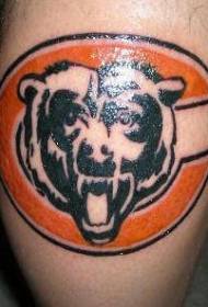 Ours tête avec motif de tatouage logo lettre