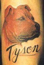 Model de tatuaj comemorativ portret de câine Tyson