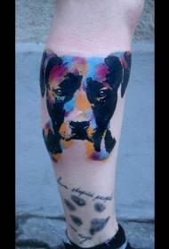 Watercolor portrait aub thiab paw niam ntawv tattoo txawv