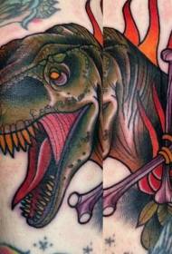 Neie Schoulbein gemoolt Dinosaurier Tattoo Muster