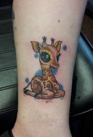 Šareni i simpatični mali uzorak za tetovažu žirafe