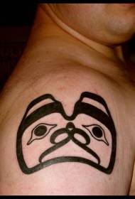 Patrón de tatuaje de tótem de oso de tribu de brazo grande