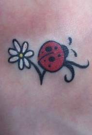 I-christsanthemum enemibala ye-Wrist ngephethini ye-ladybug tattoo