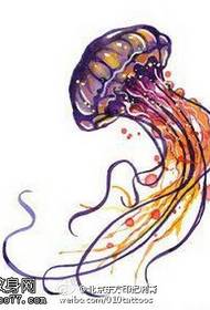 Patró de tatuatge manuscrit de meduses pintades