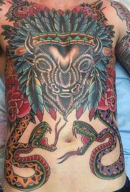 Modèle de tatouage antilope indien classique
