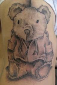 Patrón de tatuaxe de boneca de oso de peluche antigo