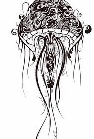 Manuscript jellyfish totem tattoo pattern