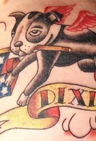 French Bulldog ma le Flag Flag Tattoo
