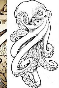 Modèle de tatouage manuscrit de pieuvre