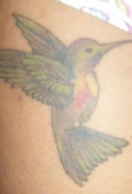 የሴቶች እግሮች ቀለም hummingbird ንቅሳት ንድፍ