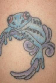 Blue tree frog and tattoo pattern