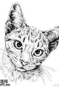절묘한 귀여운 고양이 문신 패턴