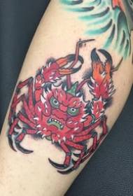 Crab Tattoo Pattern-9 oslikana kreativnim uzorkom Samurai Crab Tattoo