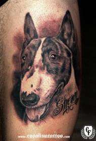 Patrún réadúil madra avatar tattoo stíl réadúil réadúil