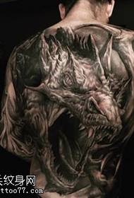 Back 3D dinosaur tattoo pattern