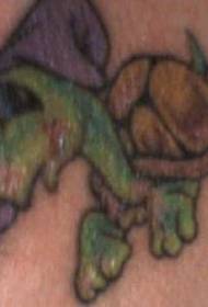 Modello di tatuaggio tartaruga del fumetto di colore