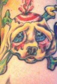 Megvetendő kutya és csont tetoválás minta