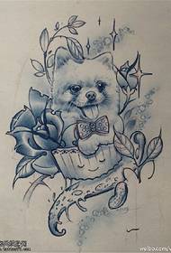 Cane rose tatuatu manoscrittu di stampa