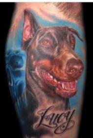 en gruppe pinscherhunder med tatoveringsdesign