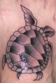 黑灰风格乌龟纹身图案