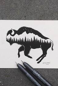 Manuscrito de un patrón de tatuaje de vaca