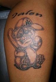 Baseball player bear tattoo pattern